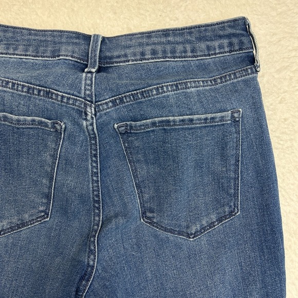 Old Navy Wow Flare Jeans Women 6 (28x30)‎ Blue Denim High-Rise Stretch Whiskered - Picture 10 of 11